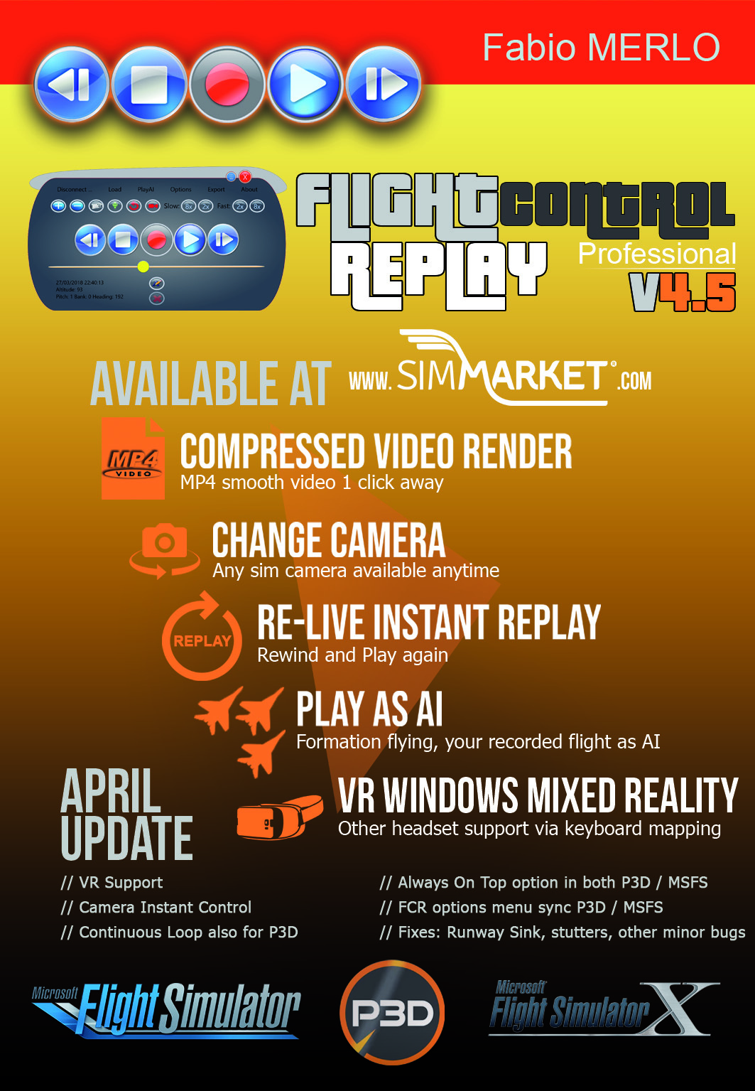 FlightControlReplay v4.5 for MsFs AUTUMN UPDATE is ONLINE (PCPILOT