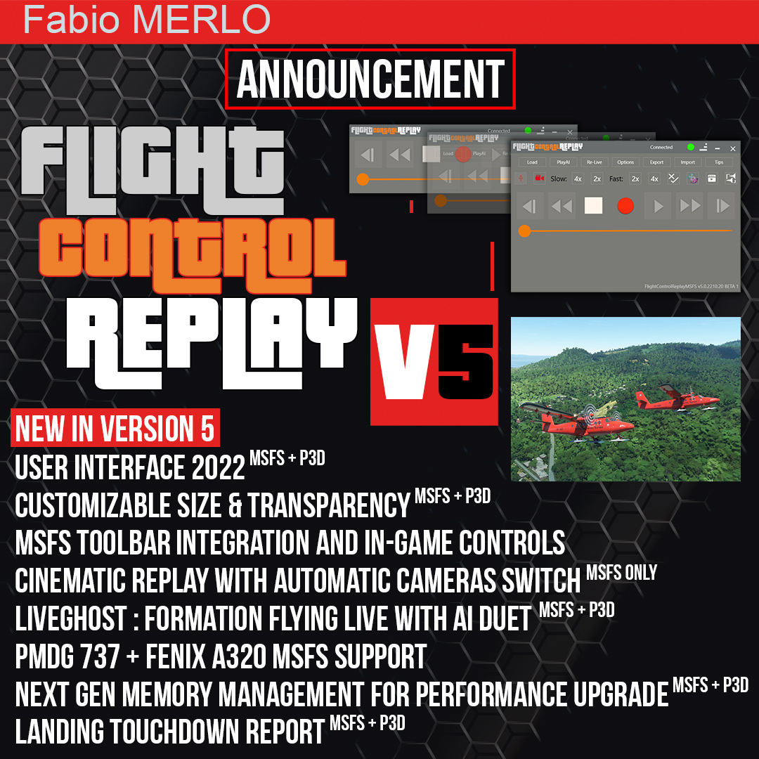 FlightControlReplay v4.5 for MsFs AUTUMN UPDATE is ONLINE (PCPILOT