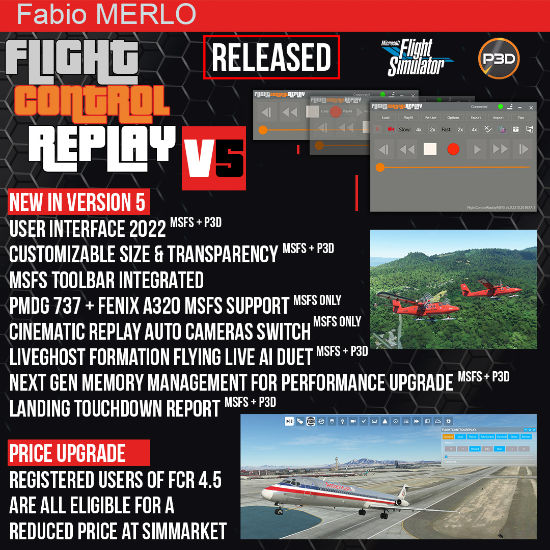 FlightControlReplay v4.5 for MsFs AUTUMN UPDATE is ONLINE (PCPILOT